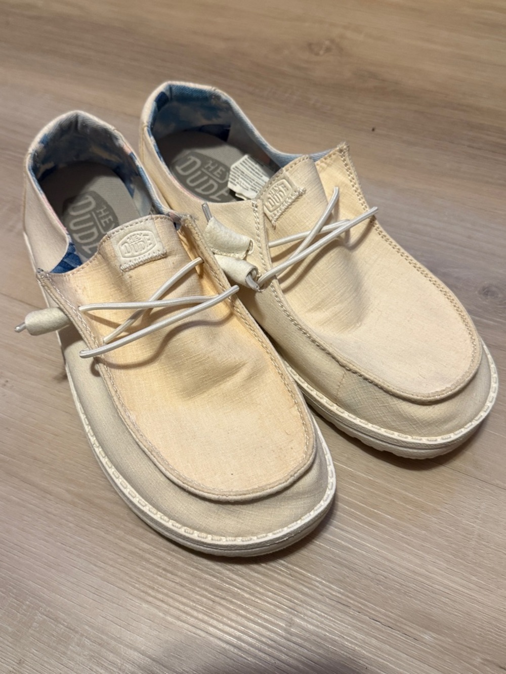 Hey Dude Beige Canvas Sneakers